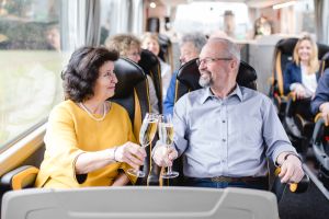 First-Class-Bus - Begrüßungssekt