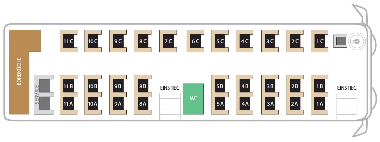 Sitzplan First Class Bus