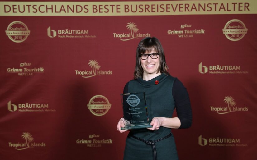 Unsere Kollegin Katharina Schlegel, die den Preis entgegen nehmen durfte.