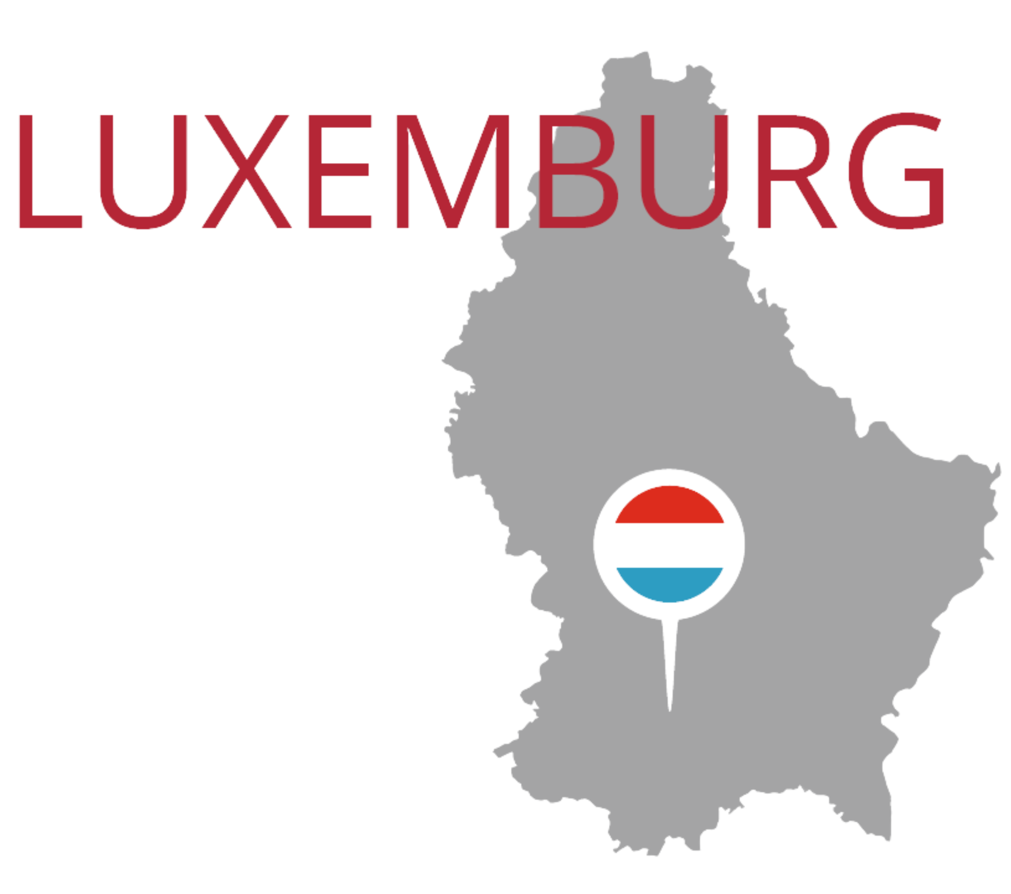 Braun Schlicht Collage Facebook-Post(2) Umriss der Landkarte von Luxemburg mit kleiner Flagge und Überschrift