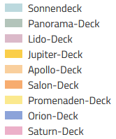 Legende des Deckplans der MS Amera der Phoenix Reisen GmbH
