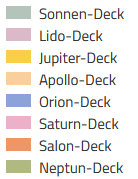 Legende zum Deckplan der MS Artania der Phoenix Reisen GmbH