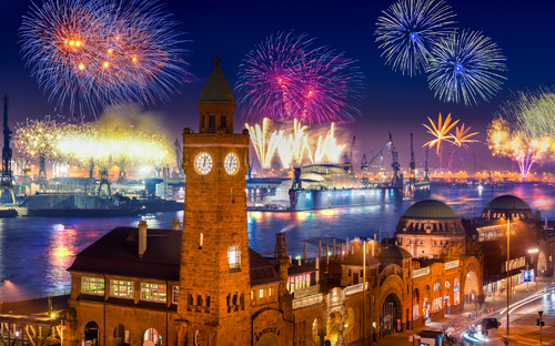 Silvester am Hamburger Hafen