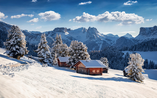 Winterblick auf die Dolomiten
